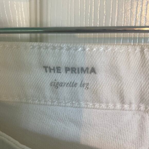 AG Adriano Goldschmied The Prima Cigarette Leg White Denim Jeans Size 27" - Picture 4 of 7